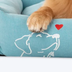 HUFT Sniff The Love Lounger Bed For Dog - Light Blue