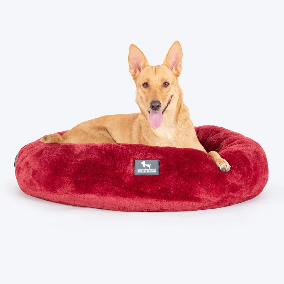 HUFT Snuggle Sphere Donut Bed For Dog & Cat - Red