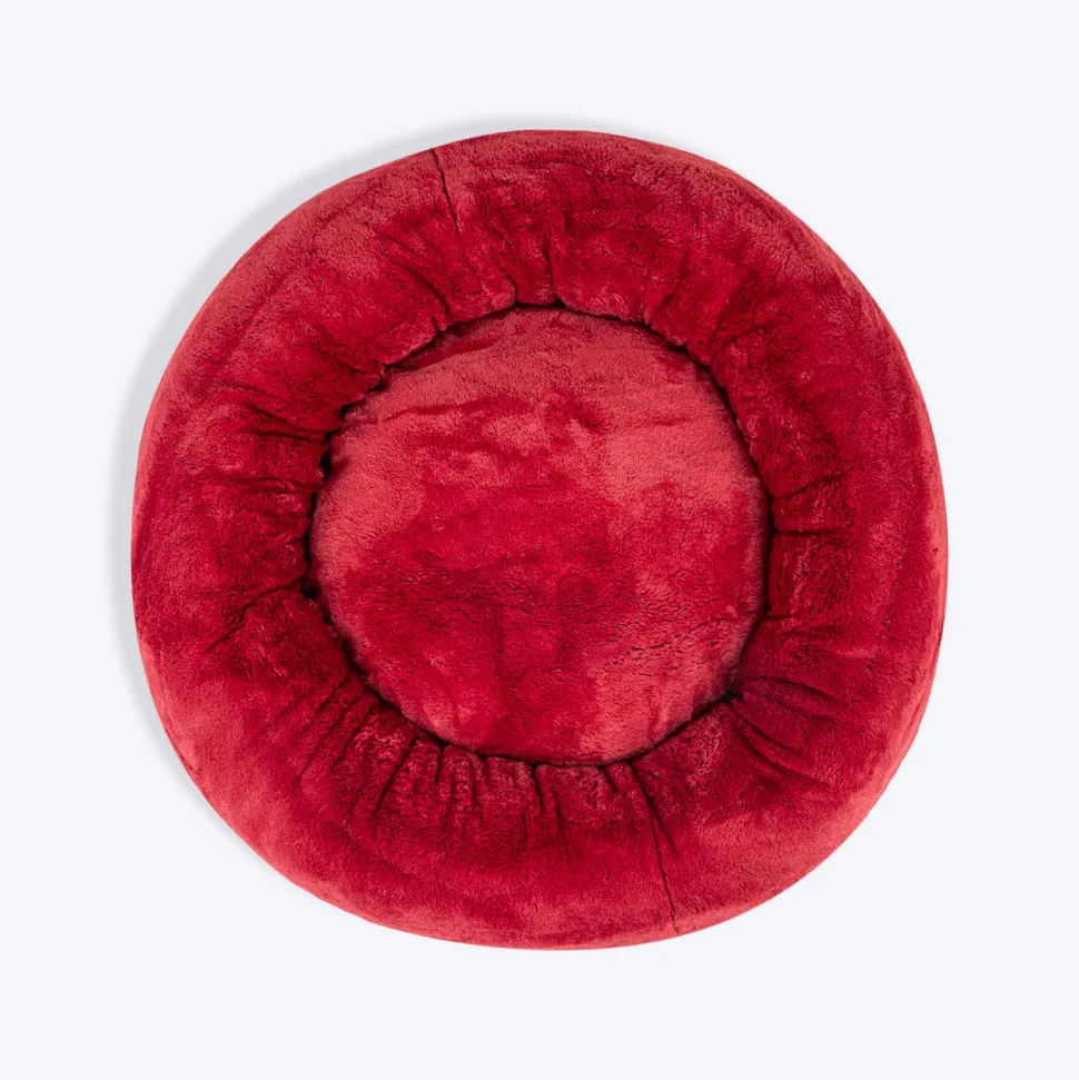 HUFT Snuggle Sphere Donut Bed For Dog & Cat - Red