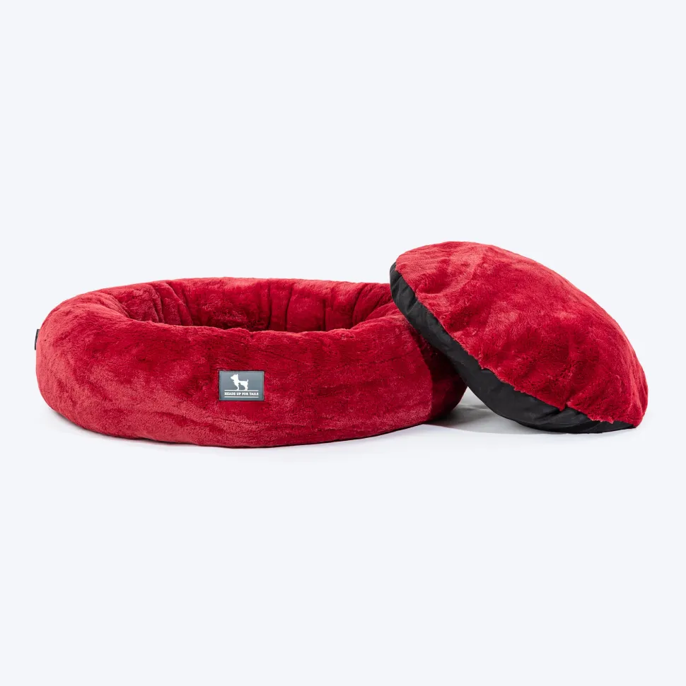 HUFT Snuggle Sphere Donut Bed For Dog & Cat - Red