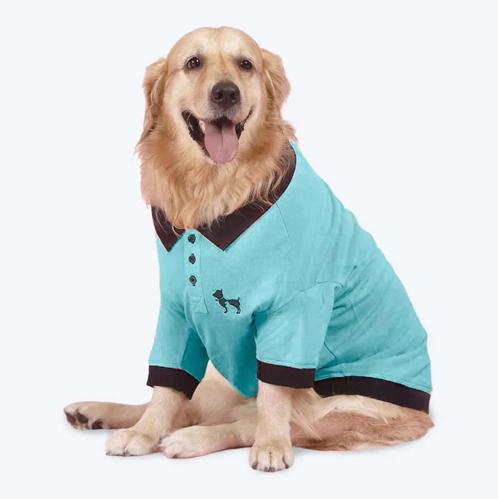 HUFT Solid Polo Dog T-Shirt - Light Blue