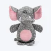HUFT Squeaky Snugglephant Plush Toy For Dog - Grey