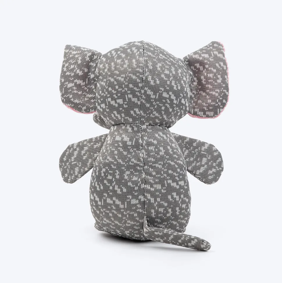 HUFT Squeaky Snugglephant Plush Toy For Dog - Grey