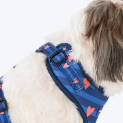 HUFT Striped Love Adjustable Harness For Dog - Navy