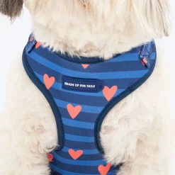 HUFT Striped Love Adjustable Harness For Dog - Navy