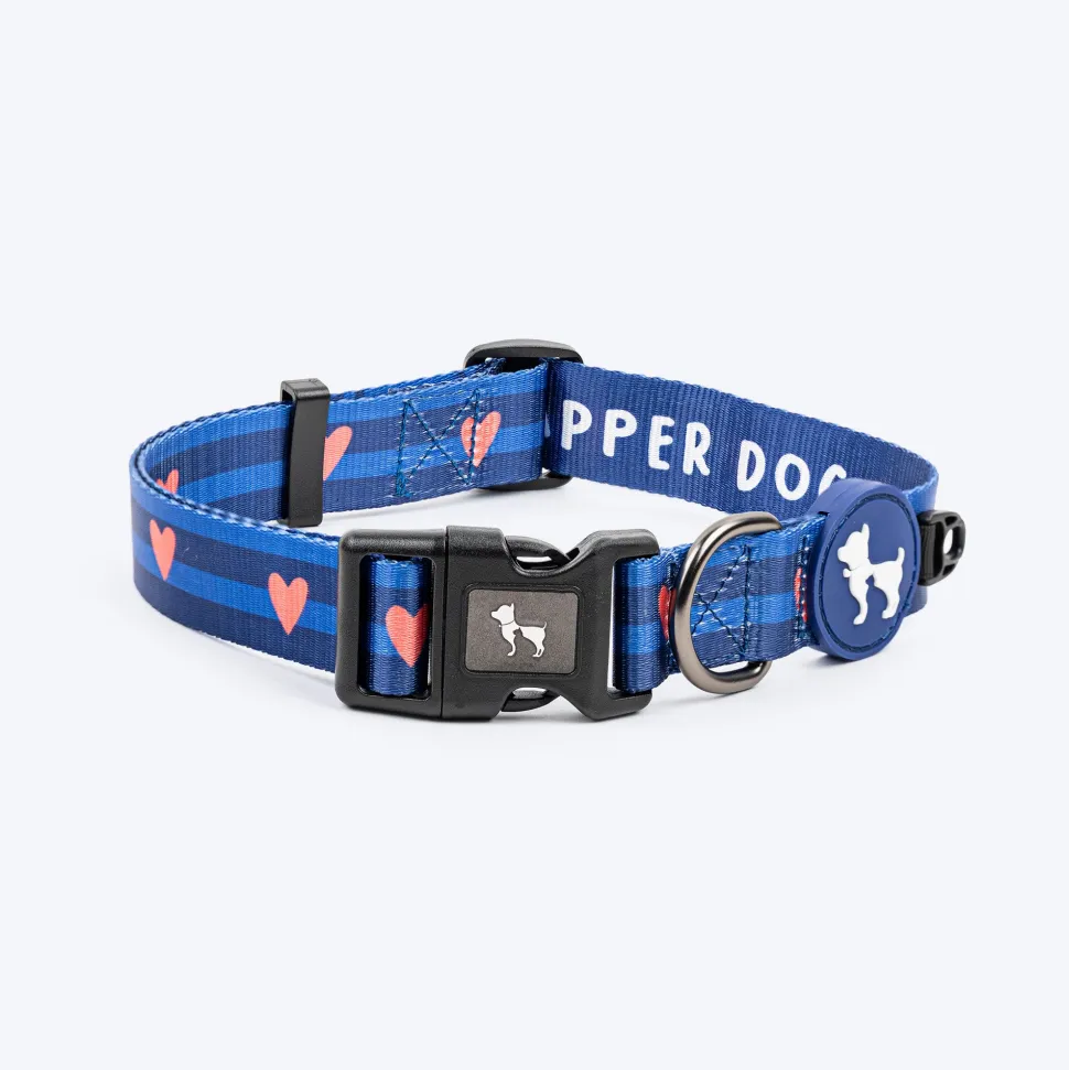 HUFT Striped Love Collar For Dog - Navy