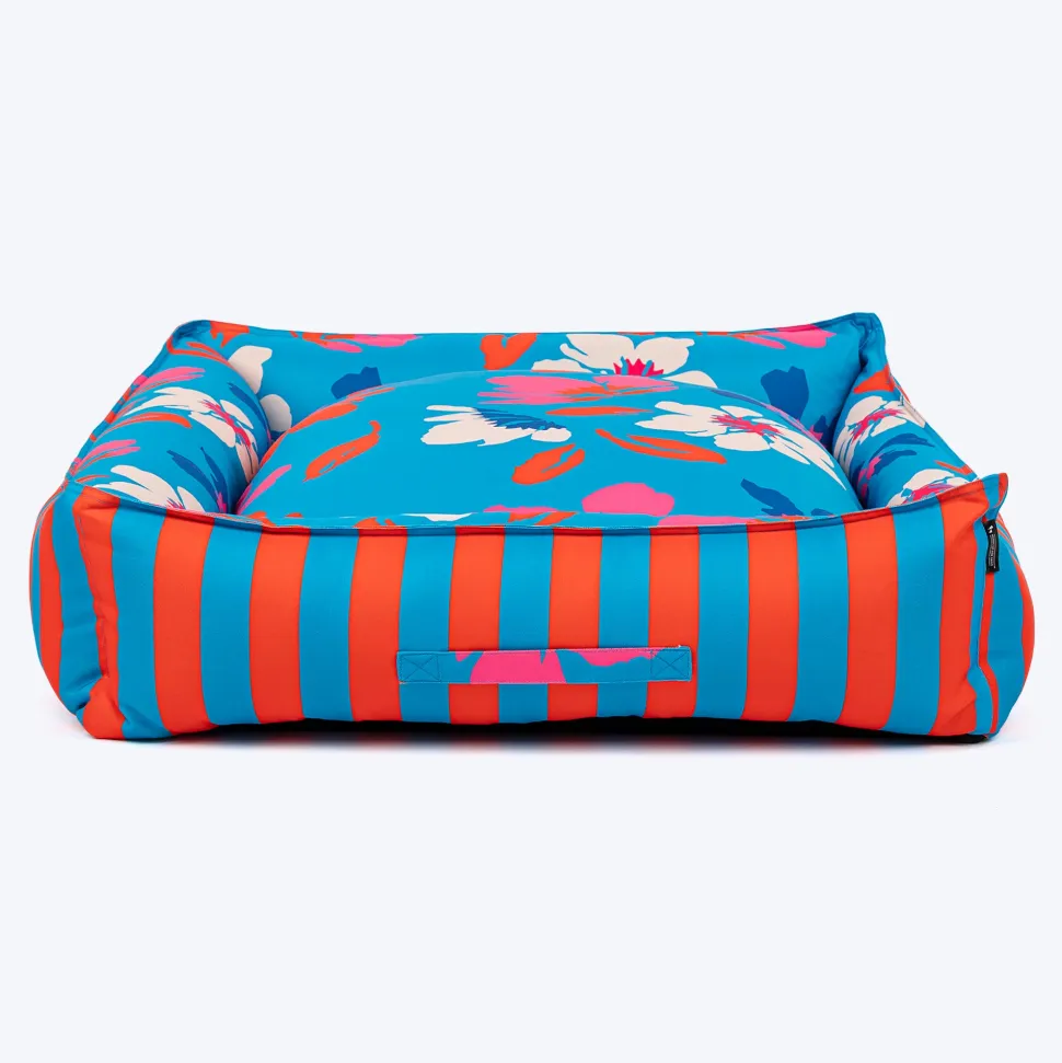 HUFT Summer Bloom Lounger Bed For Dog - Blue