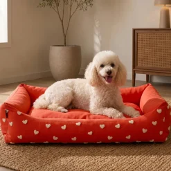 HUFT Sweethearts Lounger Bed For Dog - Red