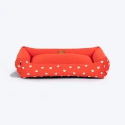 HUFT Sweethearts Lounger Bed For Dog - Red
