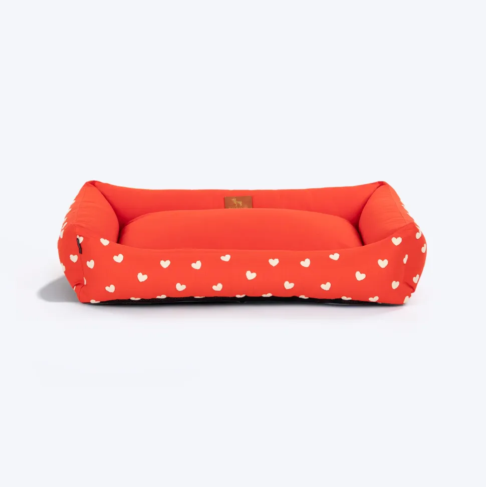 HUFT Sweethearts Lounger Bed For Dog - Red