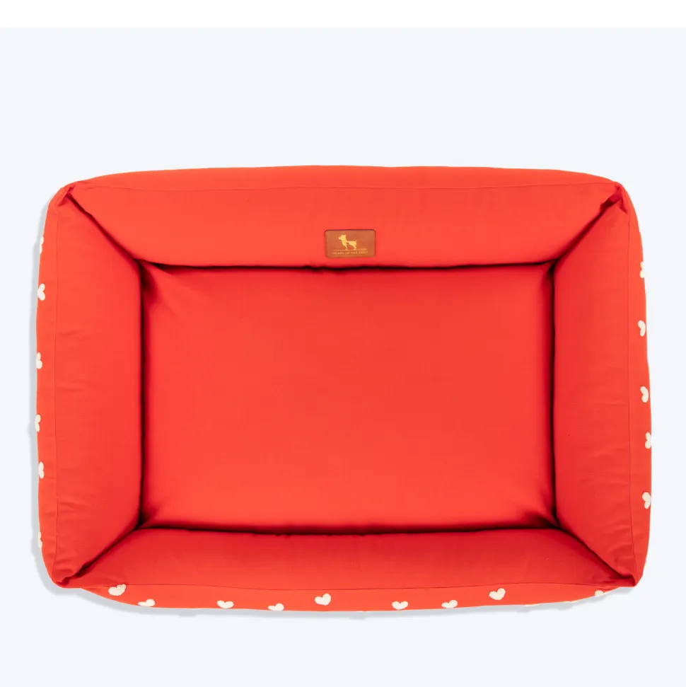 HUFT Sweethearts Lounger Bed For Dog - Red