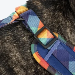 HUFT Technicolor Tartan Adjustable Harness For Dog - Multicolor