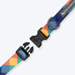 HUFT Technicolor Tartan Collar For Dog - Multicolor