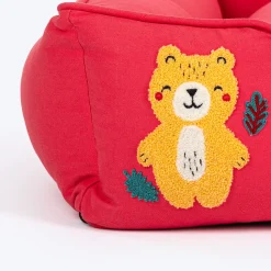 HUFT Teddy Classic Lounger Bed For Dog - Red
