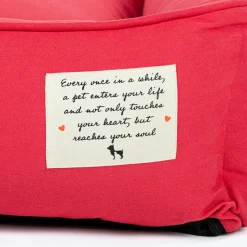 HUFT Teddy Classic Lounger Bed For Dog - Red