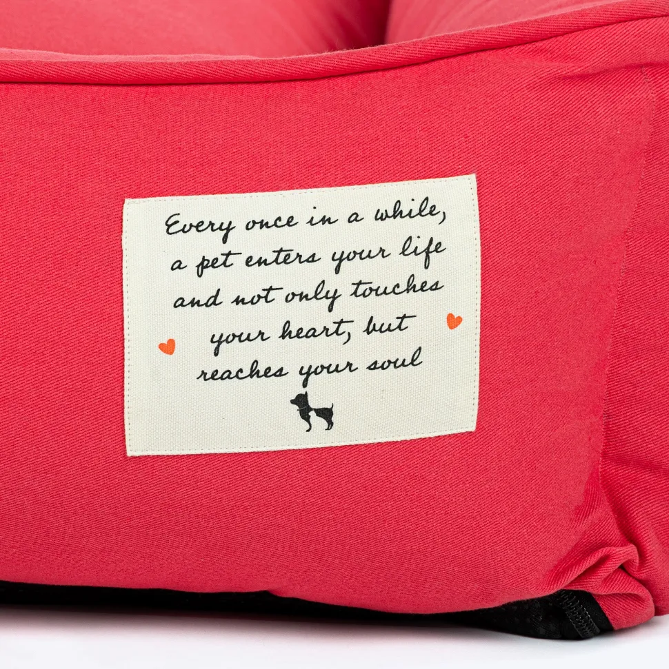 HUFT Teddy Classic Lounger Bed For Dog - Red