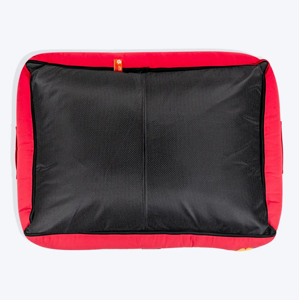 HUFT Teddy Classic Lounger Bed For Dog - Red