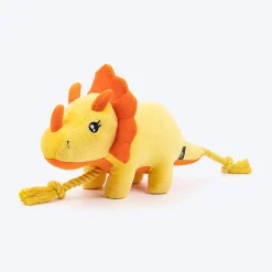 HUFT Triceratoopsie Squeaky Plush Toy For Dog - Yellow