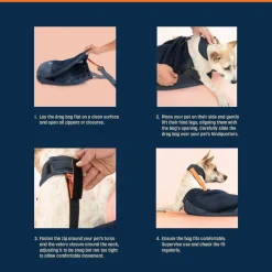 HUFT Trooper Drag Bag Harness For Dog - Navy Blue