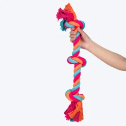 HUFT Tuggables 3 Knots Rope Toy For Dog - Multicolor