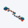 HUFT Tuggables 3 Knots Rope Toy For Dog - Blue & Orange