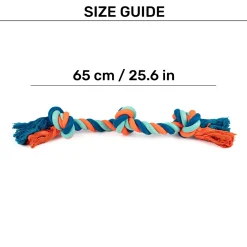 HUFT Tuggables 3 Knots Rope Toy For Dog - Blue & Orange
