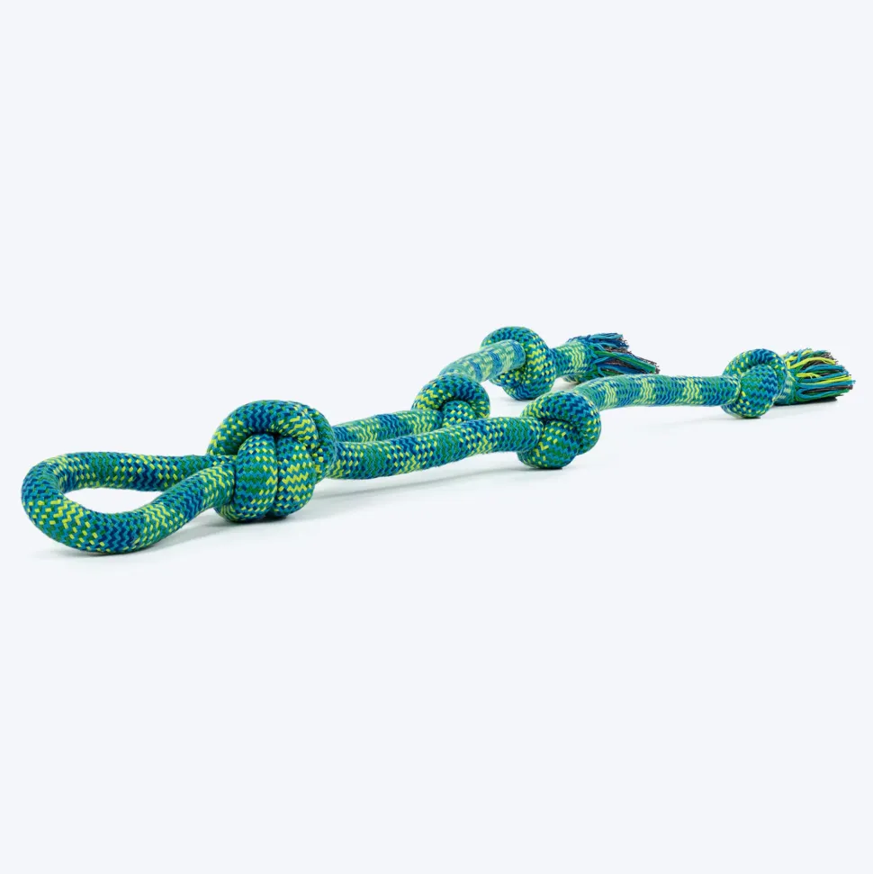 HUFT Tuggables Mighty Knots Rope Toy For Dog - Blue & Green