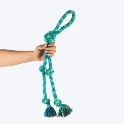 HUFT Tuggables Mighty Knots Rope Toy For Dog - Blue & Green