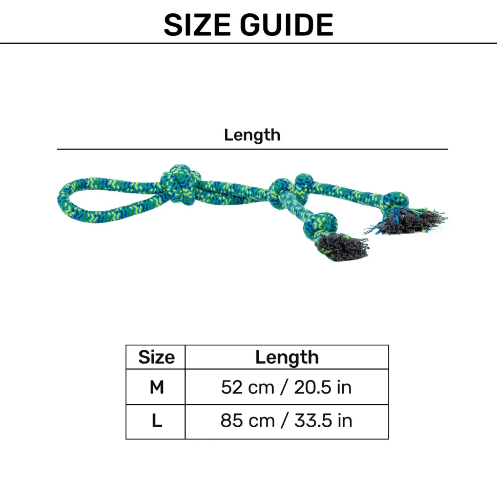 HUFT Tuggables Mighty Knots Rope Toy For Dog - Blue & Green