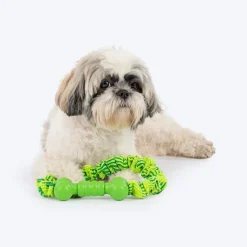 HUFT Tuggables Pull & Play Bungee Rope Toy For Dog - Light Green