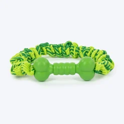 HUFT Tuggables Pull & Play Bungee Rope Toy For Dog - Light Green
