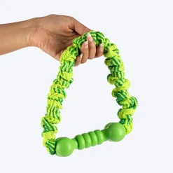 HUFT Tuggables Pull & Play Bungee Rope Toy For Dog - Light Green
