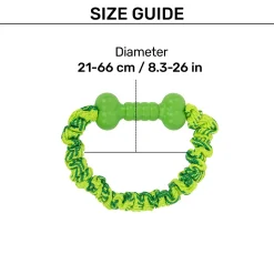 HUFT Tuggables Pull & Play Bungee Rope Toy For Dog - Light Green