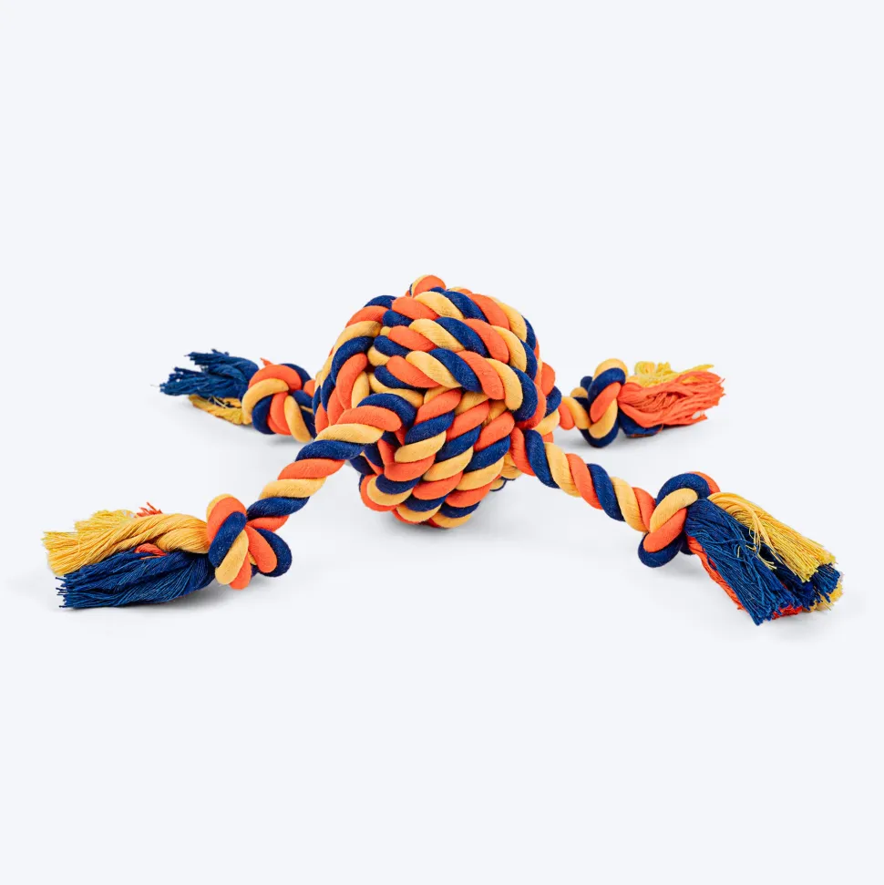 HUFT Tuggables Rope Toy For Dog - Orange & Blue