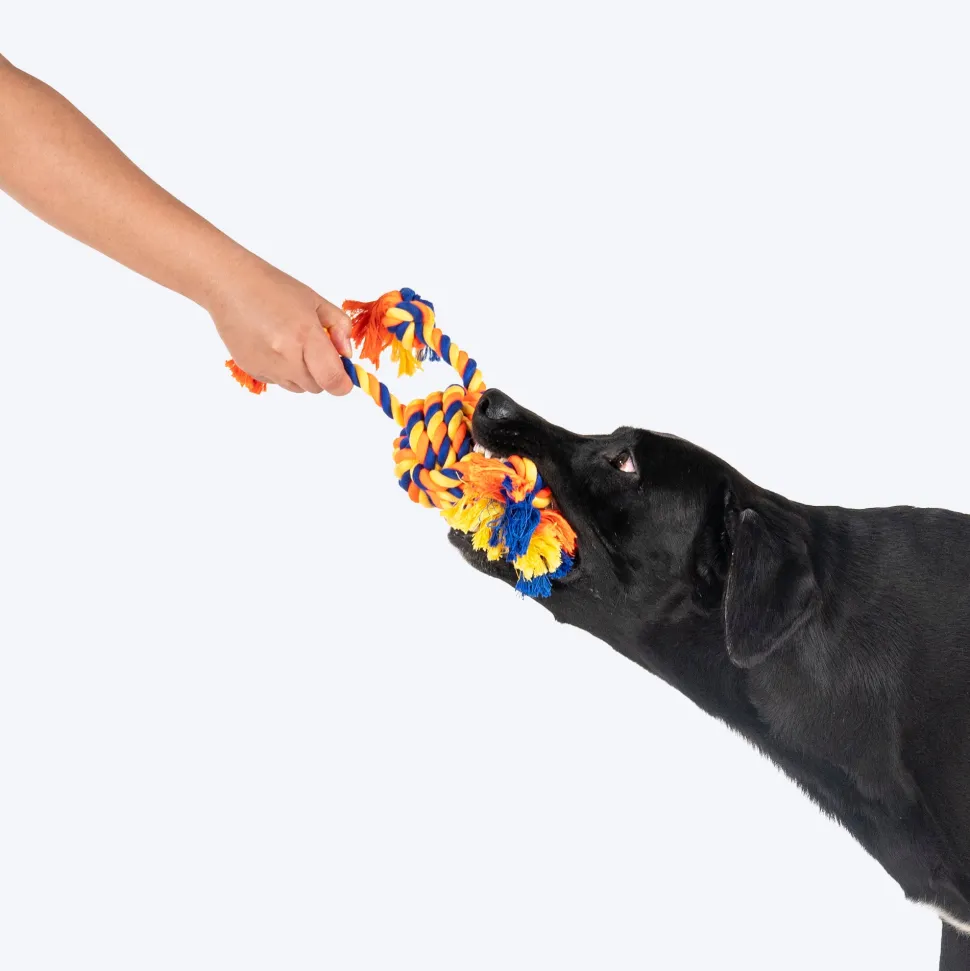 HUFT Tuggables Rope Toy For Dog - Orange & Blue