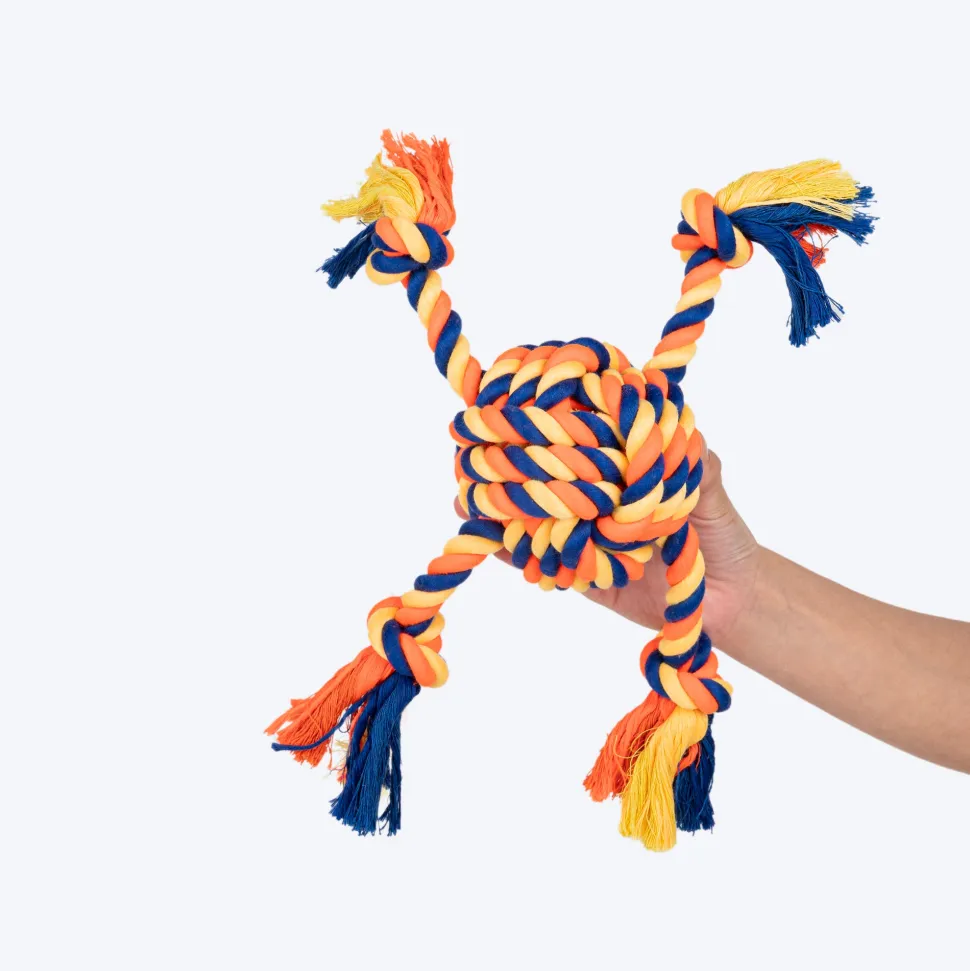 HUFT Tuggables Rope Toy For Dog - Orange & Blue