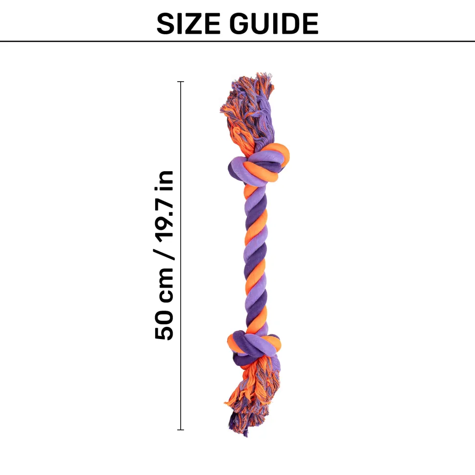 HUFT Tuggables Rope Toy For Dog - Orange & Mauve