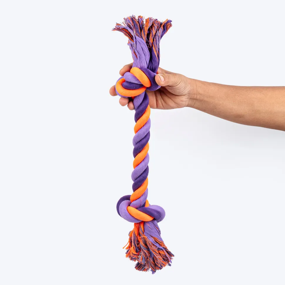 HUFT Tuggables Rope Toy For Dog - Orange & Mauve