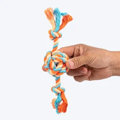 HUFT Tuggables Rope Toy For Dog - Orange & Pastel