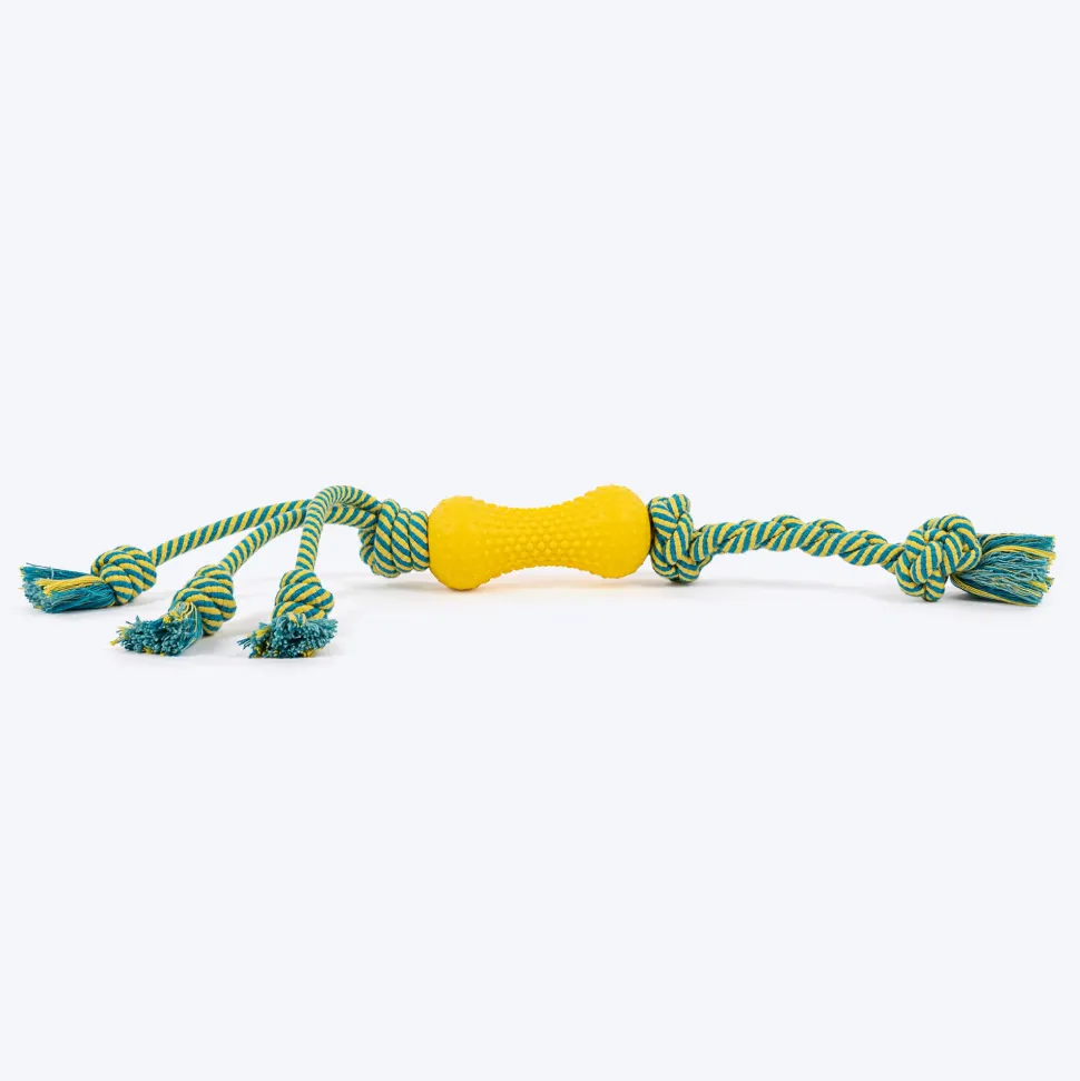HUFT Tuggables Silly Strings Rope Toy For Dog - Blue & Yellow