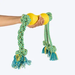 HUFT Tuggables Silly Strings Rope Toy For Dog - Blue & Yellow