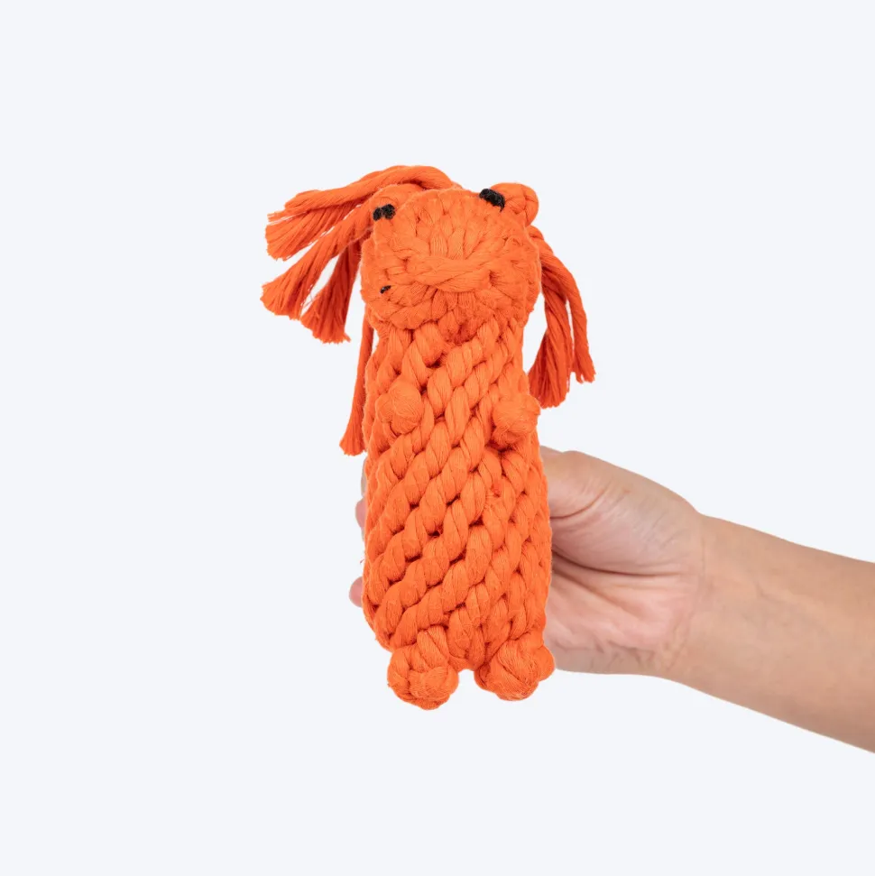 HUFT Tuggables Squirrel Rope Toy For Dog - Orange