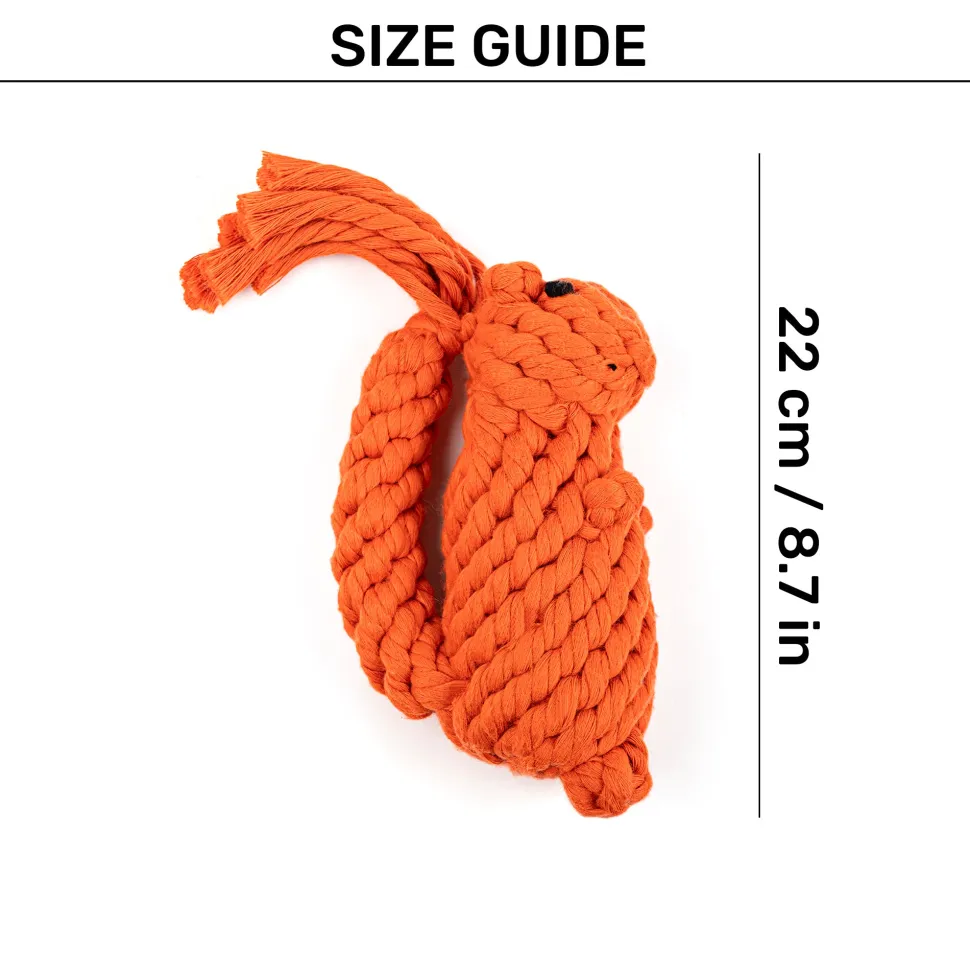 HUFT Tuggables Squirrel Rope Toy For Dog - Orange