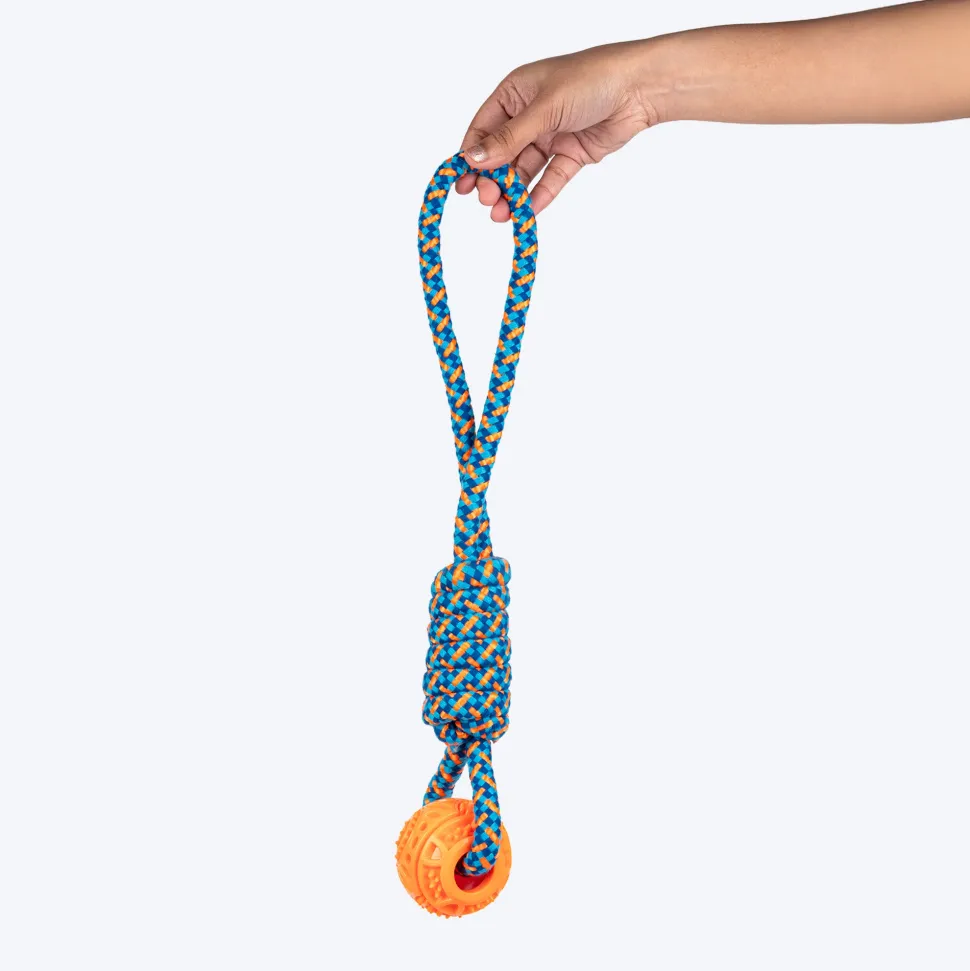 HUFT Tuggables Tug Twister Rope Toy For Dog - Blue & Orange