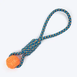 HUFT Tuggables Tug Twister Rope Toy For Dog - Blue & Orange