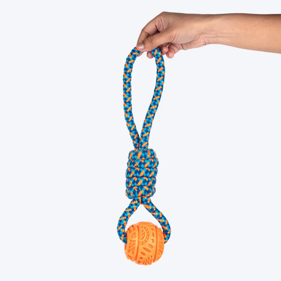 HUFT Tuggables Tug Twister Rope Toy For Dog - Blue & Orange