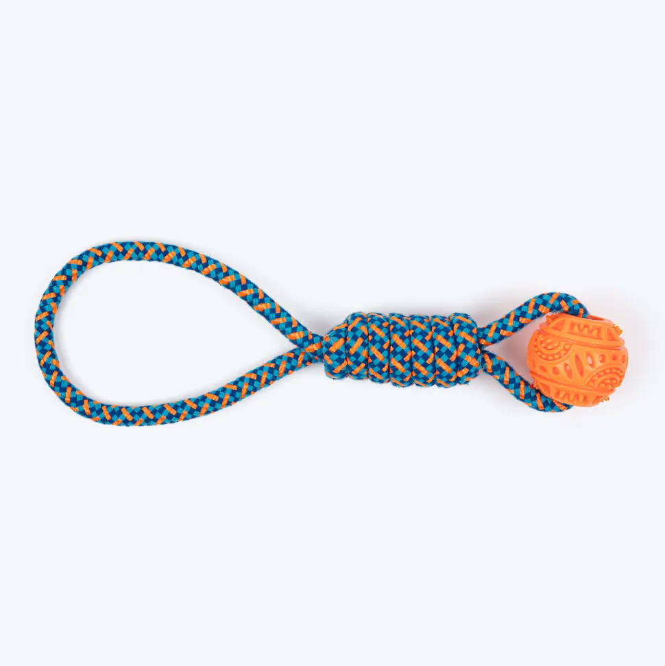 HUFT Tuggables Tug Twister Rope Toy For Dog - Blue & Orange