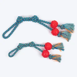 HUFT Tuggables Twin Tossers Rope Toy For Dog - Blue & Red