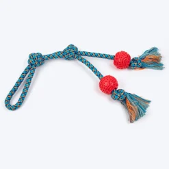 HUFT Tuggables Twin Tossers Rope Toy For Dog - Blue & Red
