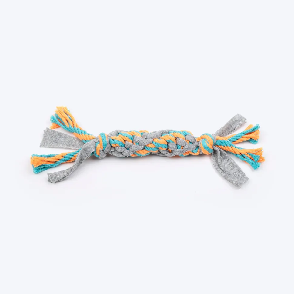 HUFT Twisty Tuggy Rope Toy for Puppies & Small Dogs - Multicolor